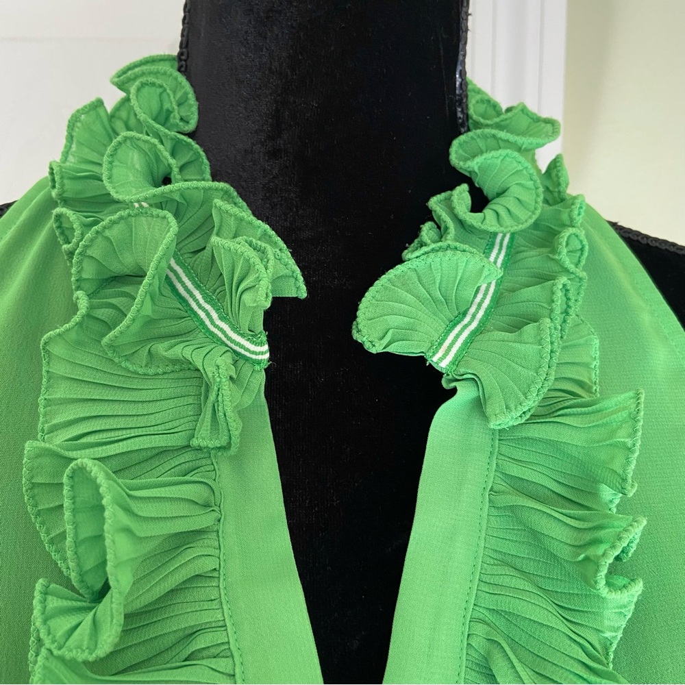Lilly Pulitzer Green Ruffled Halter Blouse - Picture 2 of 14